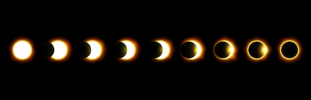 Différentes phases d&#39;éclipse solaire et lunaire