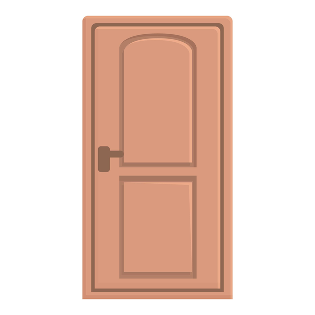 Différentes portes icône dessin animé vecteur maison extérieur bois bureau