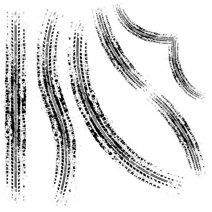 Vecteur différentes traces de pneus un