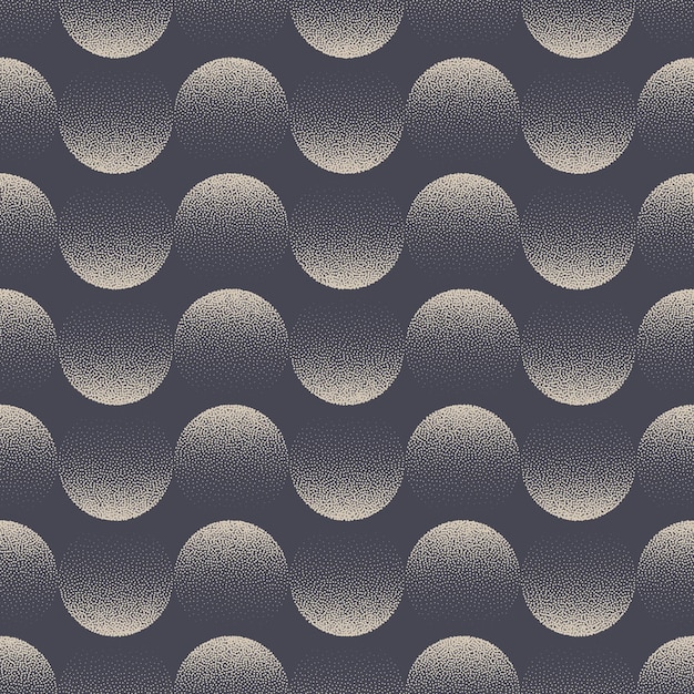 Différents cercles rétro 50 s 60 s 70 s modèle sans couture vecteur pointillé abstrait fond fané pointillé ellipse géométrique grille répétitif gris papier peint à l'ancienne chic tessellé Art Illustration