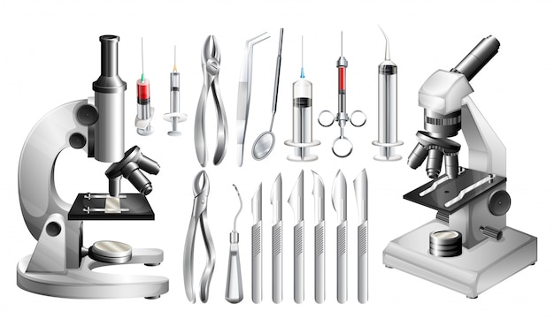 Vecteur différents équipements et outils médicaux