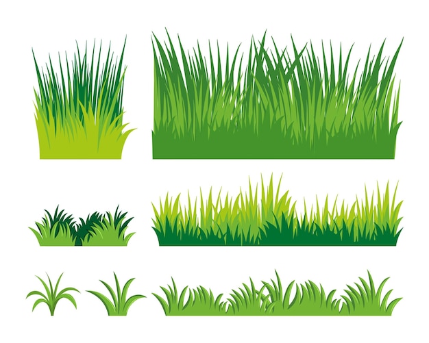 Différents griffons d'illustration vectorielle de l'herbe