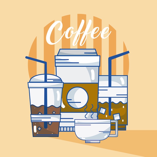 Différents Tasses à Café Vector Illustration Design Graphique