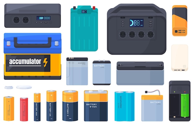 Différents Types De Chargeurs De Batterie Accumulateurs Puissants Pour Recharger Les Appareils électriques Nickel Allumé