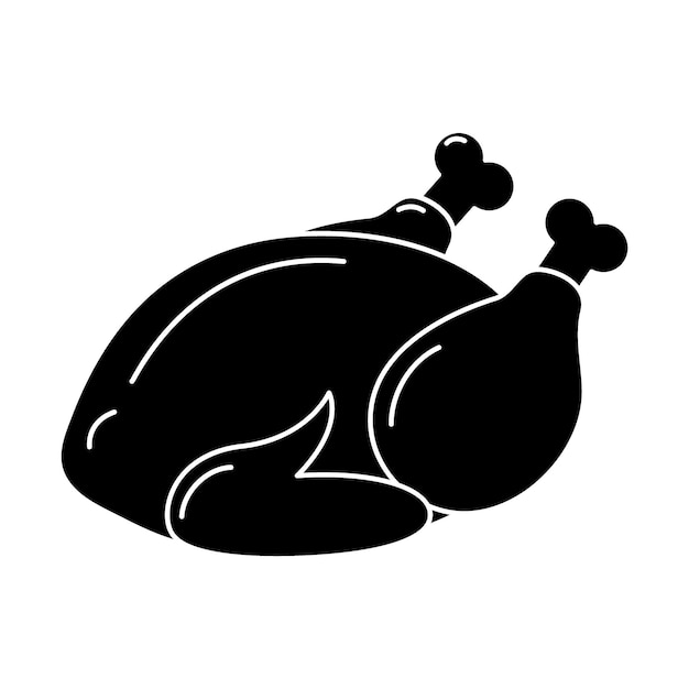 La dinde rôtie est le symbole du dîner traditionnel de Thanksgiving. L'icône de l'autocollant salue le concept de conception isoate.