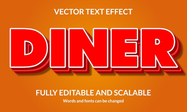 Dîner Effet de style de texte 3D modifiable