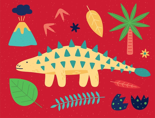 Dinosaure Ankylosaurus Avec Des épines Et Un Club De Queue