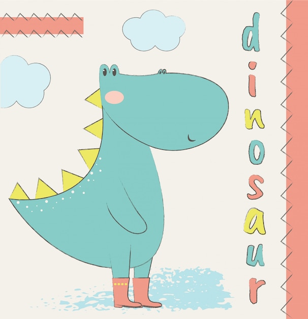 Dinosaure mignon sur la carte