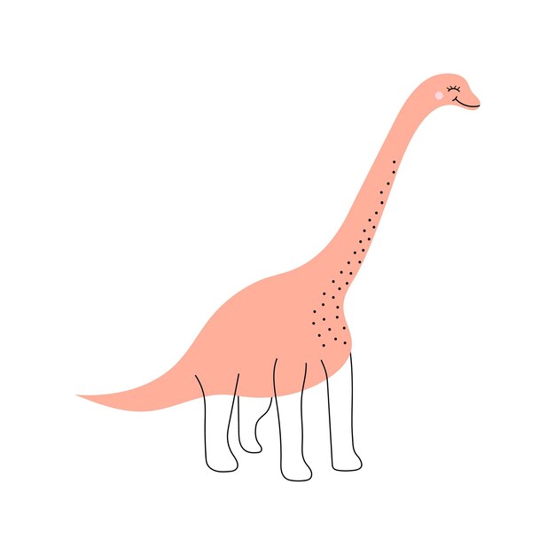 Dinosaure Mignon Dans Le Style Doodle Illustration Vectorielle Dessinés à La Main