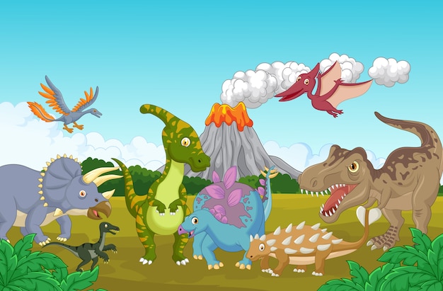 Dinosaure mignon heureux