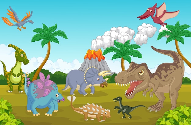 Dinosaure mignon heureux