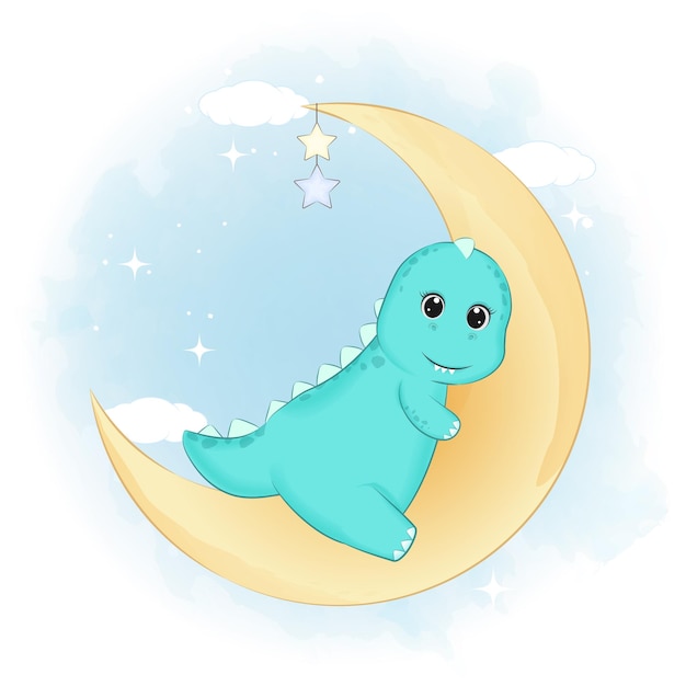 Dinosaure Mignon Sur La Lune