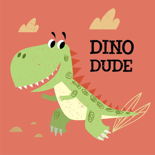 Vecteur dinosaure mignon meilleur pour les enfants conçoit tees anniversaire flyers et invitations dino party modèle illustration vectorielle