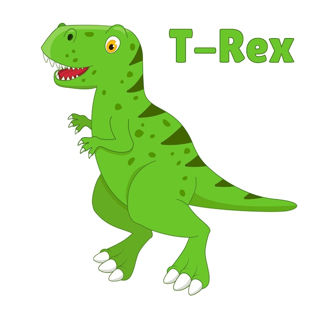 Vecteur dinosaure trex dessin en style cartoon