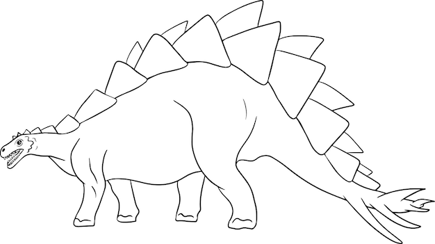 Dinosaures dessinés à la main. Illustration vectorielle d'animaux préhistoriques. Livre de coloriage avec des dinosaures