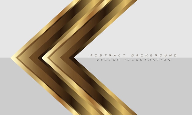 Vecteur direction de la flèche dorée abstraite sur illustration vectorielle de luxe design gris moderne fond futuriste
