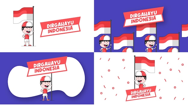Dirgahayu Indonesia Est Une Félicitation à L'occasion De L'anniversaire De L'indépendance De L'indonésie. Illustration De Fond De Joyeux Jour De L'indépendance Indonésienne