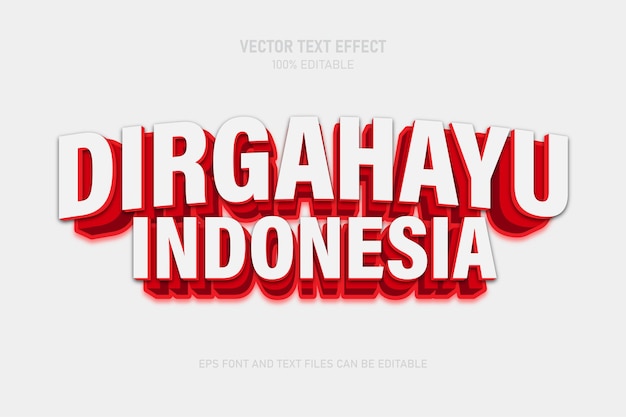 Dirgahayu Indonésie Effet De Texte Modifiable Style Tendance Moderne