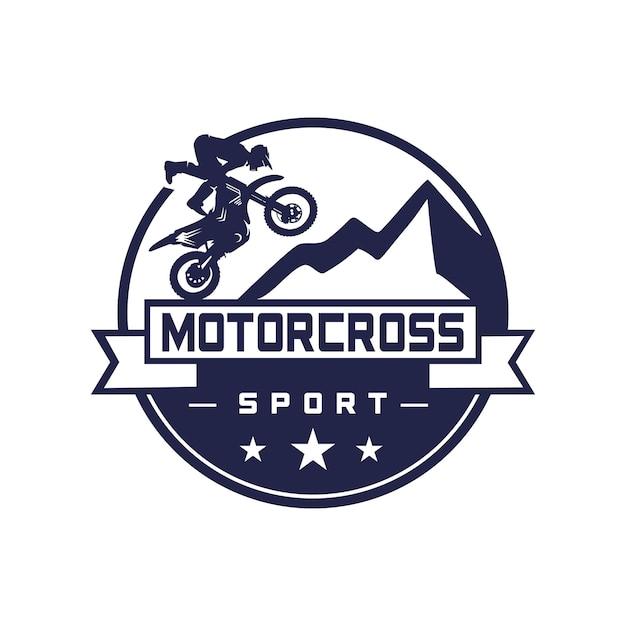 Dirt Bike Motorcross Adventure Club Logo Insigne Silhouette Noire