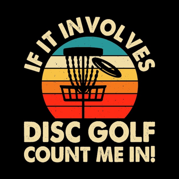 Vecteur disc golf player funny disc golfer retro vintage disc golf t-shirt design