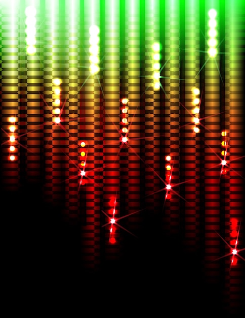 Disco Abstrait Rayures Colorées Sur Fond Noir