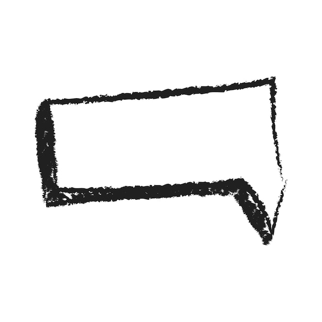 Discours doodle logo icône signe Élément rectangulaire Croquis dessinés à la main Style de dessin abstrait de dessin animé