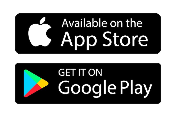 Vecteur disponible sur l'app store obtenez-le sur google play boutons pour aller dans les magasins d'applications sur un fond blanc logotype logo ios applications android télécharger installer utilisateur rédactionnel
