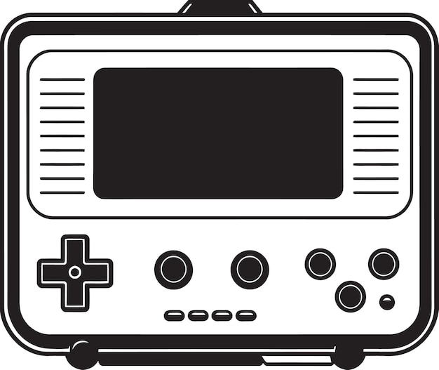 Dispositif de jeu antique Graphique Console portable Conception vectorielle Symbole de machine de jeu vintage Vect rétro