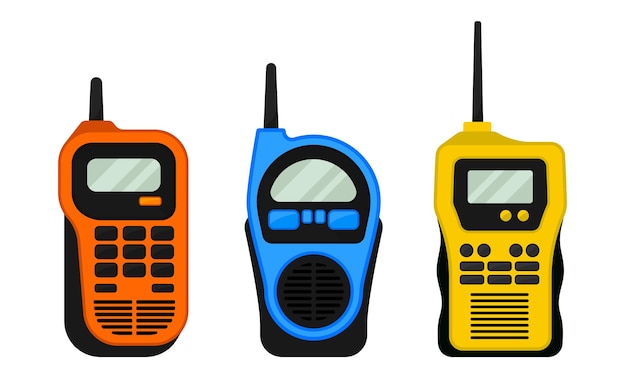 Dispositif radio portable coloré ou walkie-talkie avec ensemble vectoriel d'antenne