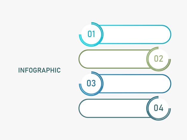 Disposition Du Modèle D'infographie Avec Quatre Options Et Espace De Copie Sur Fond Blanc.