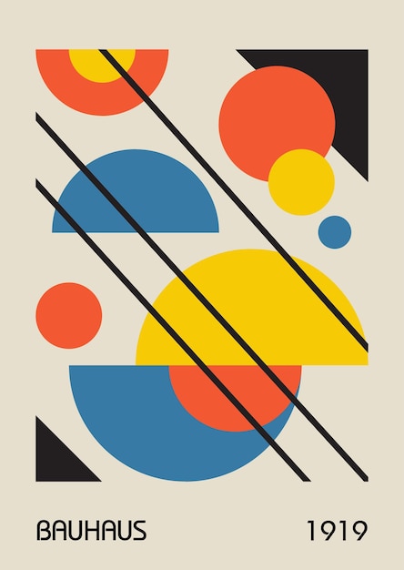 Disposition de modèle d'art mural d'affiche géométrique vintage minimal des années 20 Bauhaus rétro motif de fond