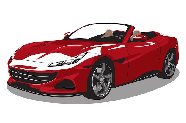 Disposition vectorielle d'une illustration vectorielle de voiture de sport voiture rouge