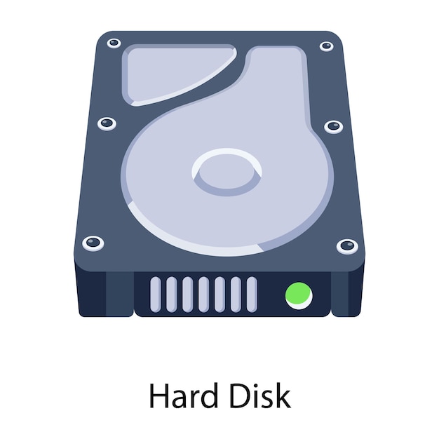 Un disque dur est affiché avec le mot disque dur en bas.