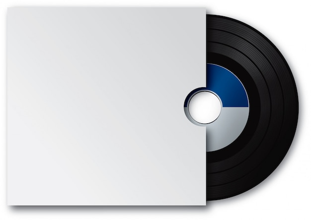 Disque vinyle et couvercle blanc