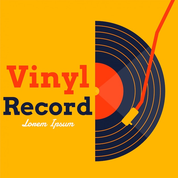 Disque Vinyle Vectoriel Avec Graphique Jaune