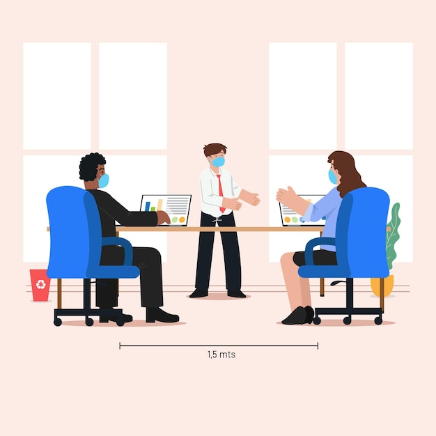 Distance sociale lors d'une réunion