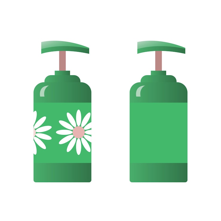Vecteur distributeur de savon vert dans une bouteille