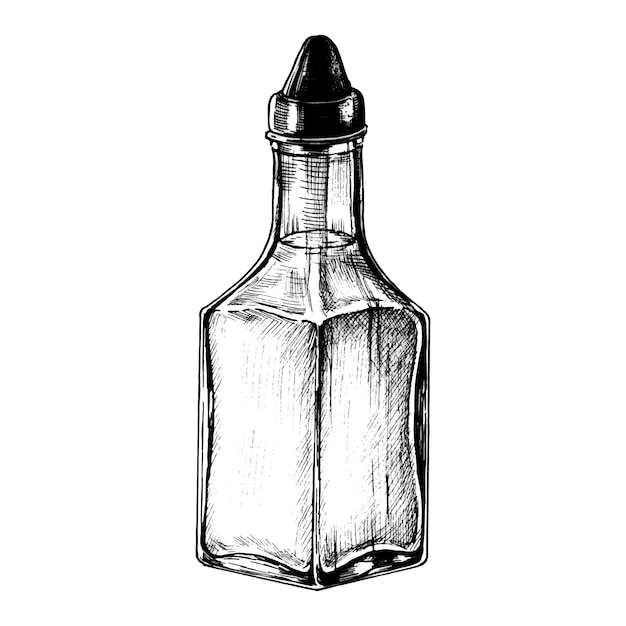 Distributeur De Vinaigre Dessiné à La Main