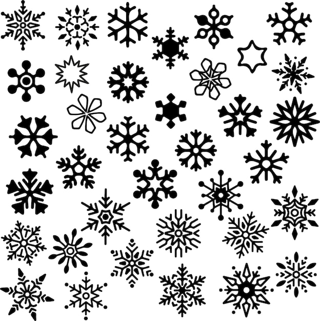 Divers flocons de neige doodle