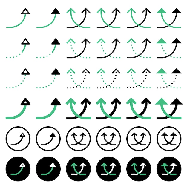 Vecteur divers icônes de flèches liées aux directions
