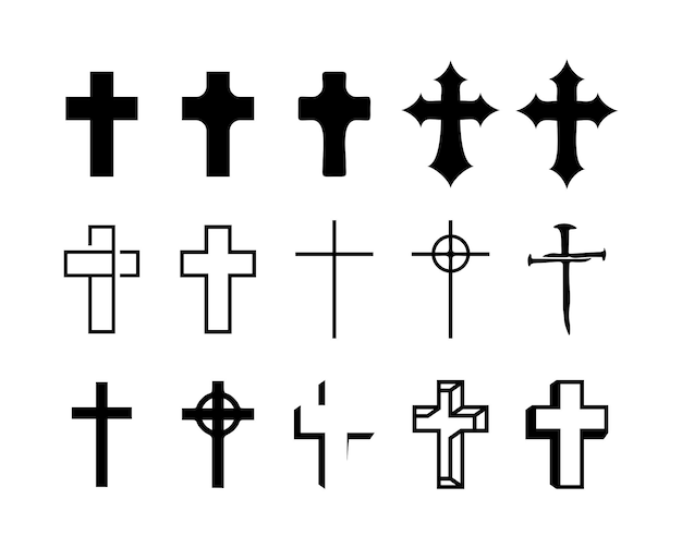 Divers stock de vecteur de jeu de croix chrétienne