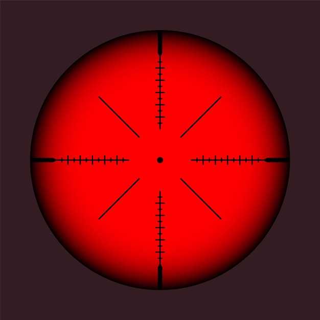 Vecteur diverses armes vue thermique infrarouge fusil de tireur d'élite portée optique viseur de fusil de chasse avec viseur de visée symbole de marque de tir signe de cible militaire élément d'interface utilisateur du jeu illustration vectorielle