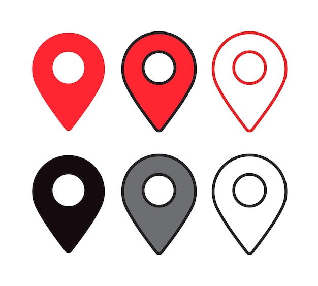 Diverses épingles de localisation