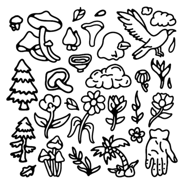 Vecteur diverses illustrations de la nature