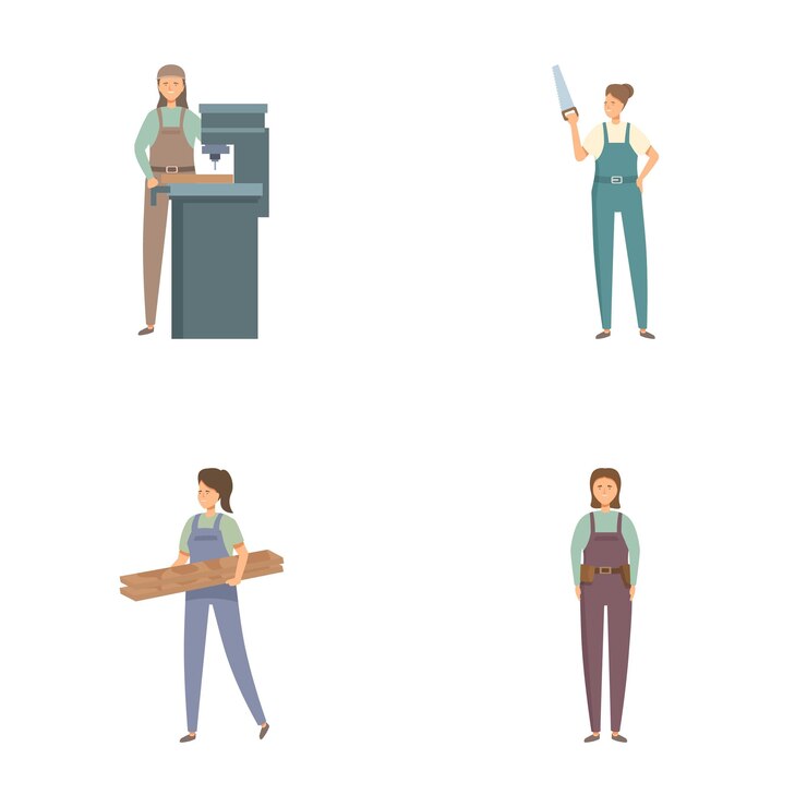 Vecteur diverses professions mettent les femmes au travail
