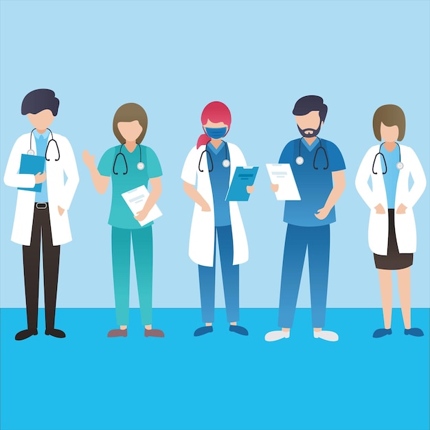 Diverses scènes de soins de santé dans un établissement médical moderne