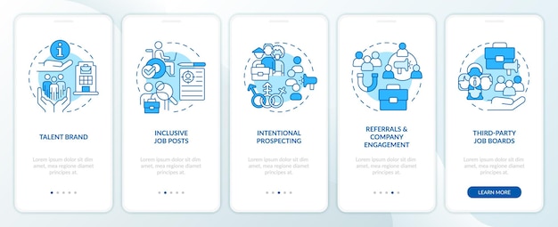 Diversifier le pipeline de candidats sur l'écran de l'application mobile d'intégration bleue