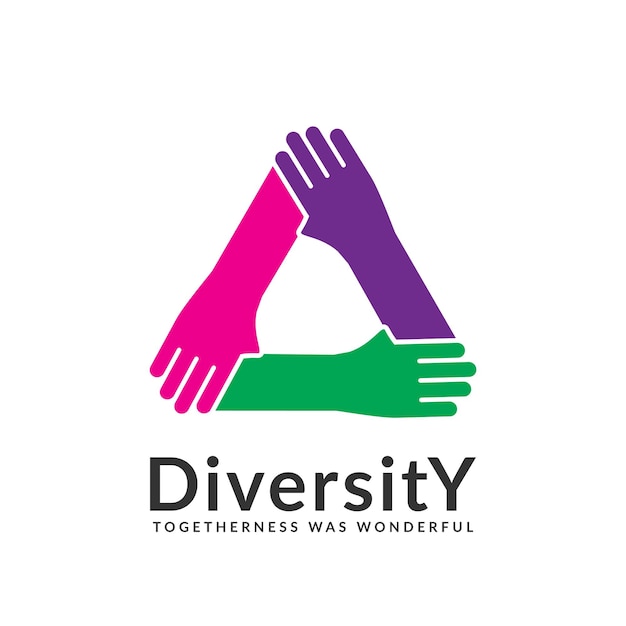 Diversité Et Convivialité Logo Réseau De Personnes Ensemble Triangle Mains