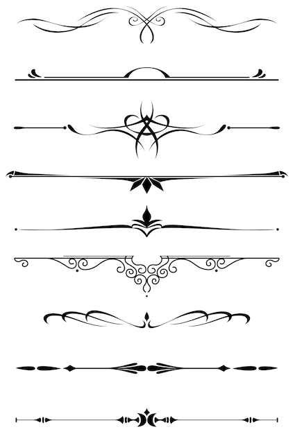 Vecteur diviseurs et bordures vintage
