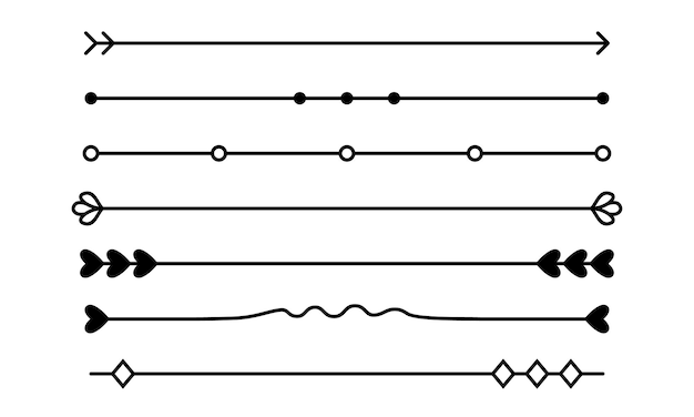 Diviseurs De Texte Décoratifs Vecteur Plat